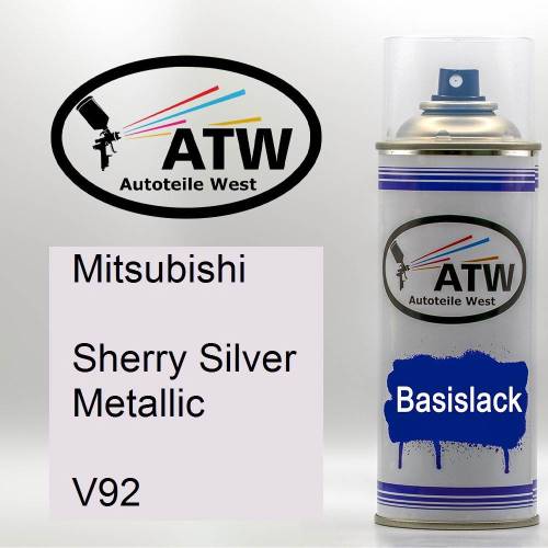 Mitsubishi, Sherry Silver Metallic, V92: 400ml Sprühdose, von ATW Autoteile West.